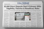 $2,000 Direct Deposits Feb 9, 2026: Eligibility, Timeline & Rules Explained