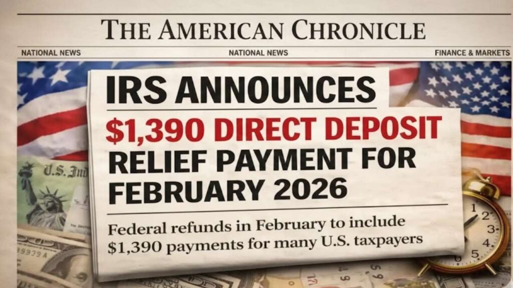 IRS $1390 Direct Deposit Relief Feb 2026: Payment Schedule & Eligibility