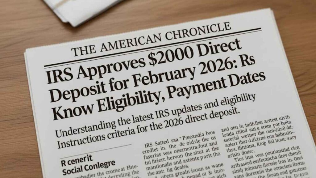 IRS $2000 Direct Deposit February 2026: Payment Dates, Eligibility & Guide