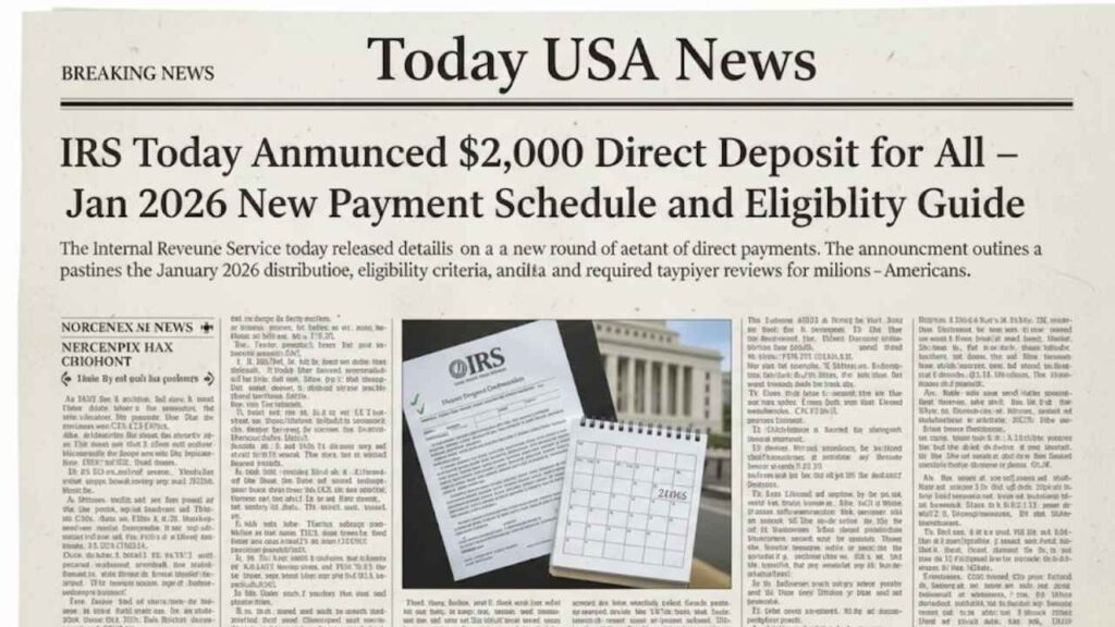 IRS $2,000 Direct Deposit Jan 2026: Payment Schedule & Eligibility Guide