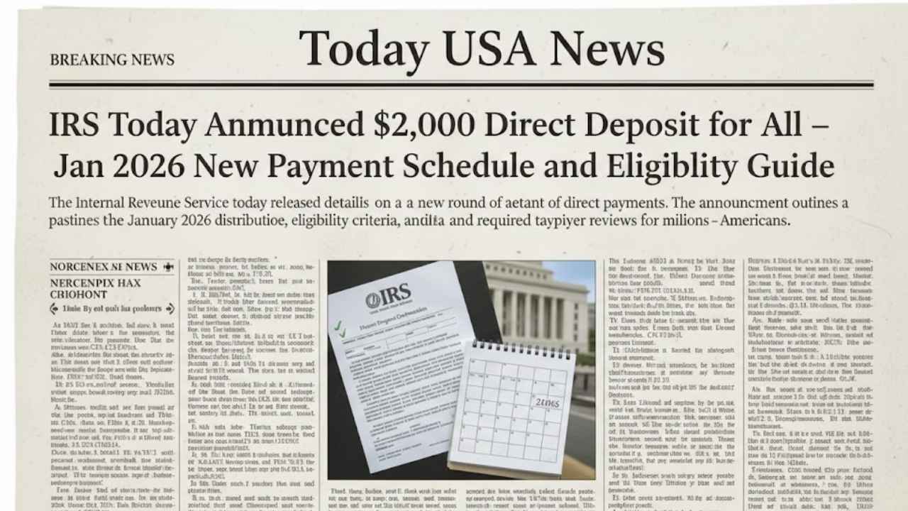 IRS $2,000 Direct Deposit Jan 2026: Payment Schedule & Eligibility Guide